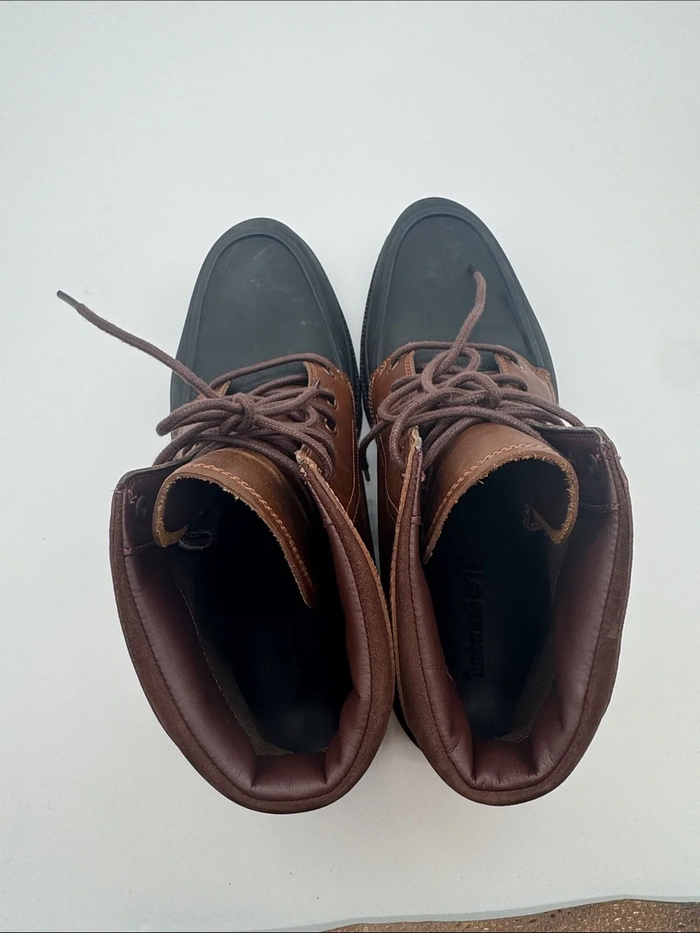 Timberland Men's 12 Two-Tone Brown & Black Lace-Up Work Boots